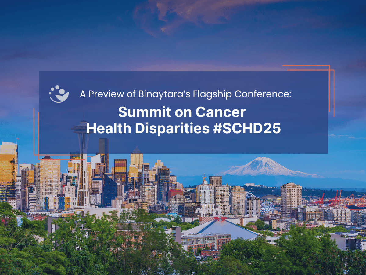 Skyline of Seattle promoting the Summit on Cancer Health Disparities SCHD25 by Binaytara