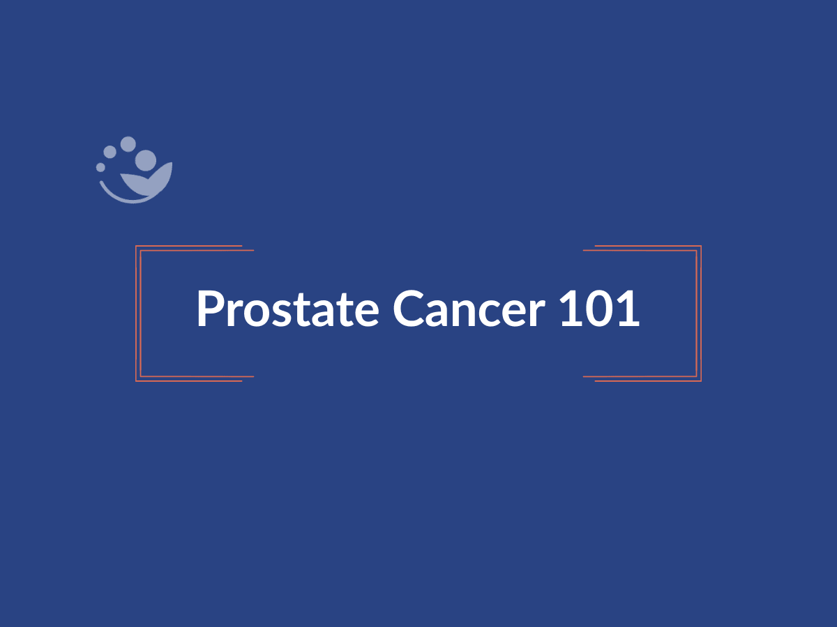 Blue header graphic with title "Prostate Cancer 101"